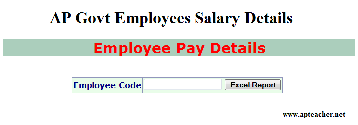 AP Govt Employees Salary Particulars, Andhra  Employees Salary details, AP Employees Salary Particulars, Employee Monthly Pay Particulars 