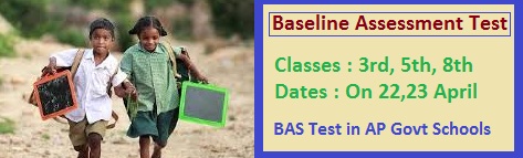 Baseline Assessment Survey Test 3rd, 5th, 8th Classes, AS Test will be conduct on 20th April 2015 to 22 April 2015