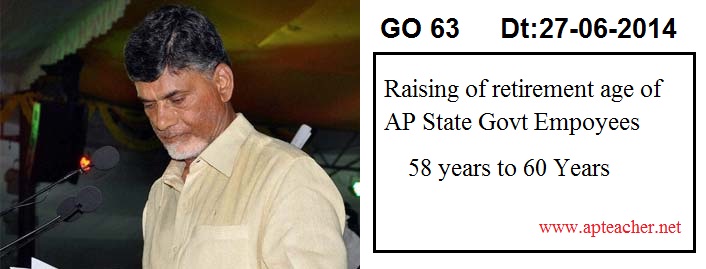 the GO 63 regarding the enhancement of retirement age of state government employees to 60 years from 50 years