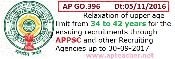 AP Go.382 APPSC Recruitments Exams Relaxation for 2 Years , APPSC Recruitments Raising of Upper age limit by 2 years   