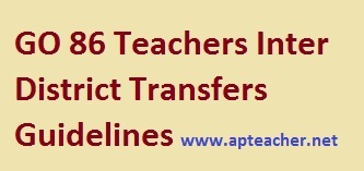AP GO 86 Teachers  Inter District Transfers Guidelines,  Inter District Transfers of teachers on spouse/ mutual
grounds 