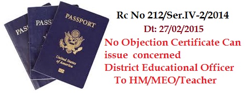 Rc No 212 Delegation of Powers to DEO to Issue NOC to Obtain Passport Delegation of Powers to DEO to Issue NOC to Obtain Passport