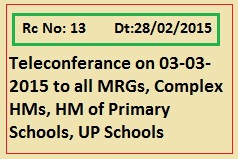 Rc No 13  Conduct of Pedagogy Teleconference  Programme, Teleconference  Programme on SLAS Achievement  HM,MEO 