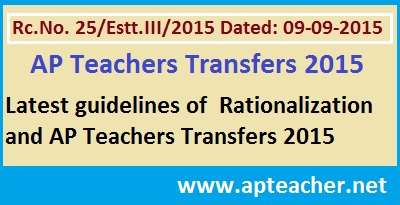 AP Rc 25 Guidelines  Rationalization and Teachers Transfers 2015 Clarifications ,  Clarifications on Rationalisation of Schools/Posts/Teachers, The cutoff date for Rationalization, Relieving of 2013 Transferred teachers > 