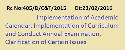 Rc 405  Academic Calendar, Implementation of  Curriculum , Conduct Annual Examination , Rc 405  Implementation of Curriculum and Conduct Annual Examination 