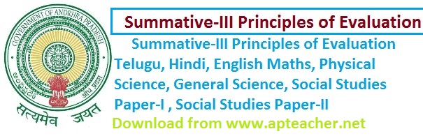 AP SA-III, SA3, Maths Summative-3 Principles of Evaluation by AP SCERT   