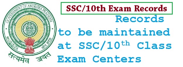 10th Class/SSC Registers Proformas Maintain at Exam Centers by Chief and Departmental Officers, Required Registers, Proformas, Other Examinations Materials  at SSC Exam Centers      