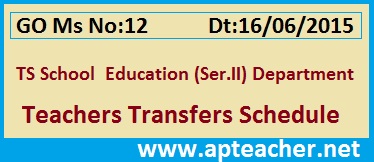 GO No.12  Telangana Teachers Transfers Schedule 2015, Go.12 Teachers Transfers Schedule , Vacancy Lists , Apply for Transfer online  