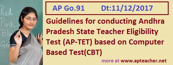 Go.91 New Guidelines to Conduct AP Teacher Eligibility Test (AP-TET) as CBT, AP-TET Notification, Guidelines, Syllabus, Exam Pattern  