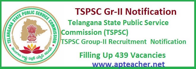 TSPSC Group-II Recruitment for 439 Jobs Notification www.tspsc.gov.in, TSPSC Group-II Jobs NOTIFICATION NO. 20/2015, Dt. 30/12/2015  