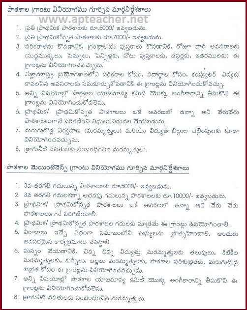 AP Rc 2607 School Grants, Maintenance Grants Utilization Guidelines 2015-16, Utilization Guidelines School Grants, Maintenance Grants  for the Academic Year 2015-16   