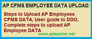 steps to DDO Upload CFMS AP Employees Data, cfms.apfinance.gov.in login steps, User Manual 