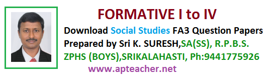 Download FA-IV Social Studies  VI to X Class Question Papers 2016 AP & TS , FA-IV Social Studies Question Papers by By HARI MADHUSUDHANA RAO, KADAPA   