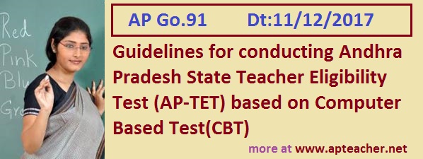 Go.91 New Guidelines to Conduct AP Teacher Eligibility Test (AP-TET) as CBT, AP-TET Notification, Guidelines, Syllabus, Exam Pattern