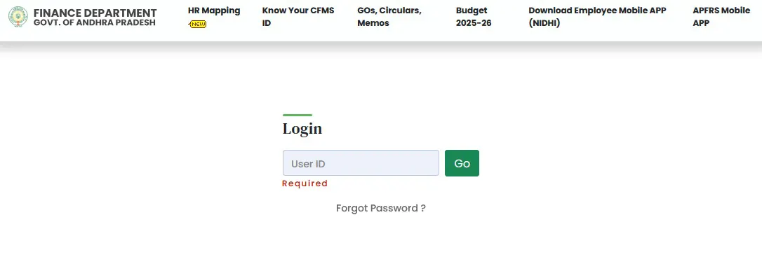Pay Slip AP Employee Home Page