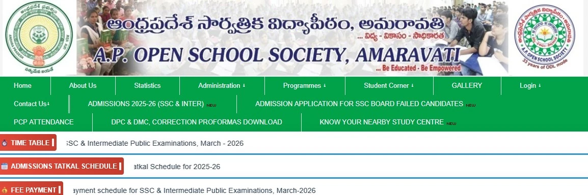 APOSS 10th Class Timetable 2025
