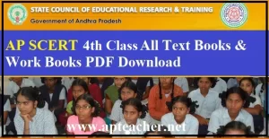 AP SCERT 4th Class Text books, Work Books Download Telugu, English, Math, EVS