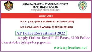 AP Police Recruitment Filling 411 SI Posts, 6100 Constable Posts