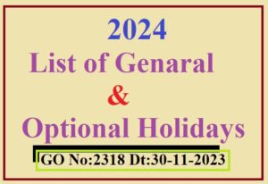 AP Go.2318 List of General & Optional Holidays