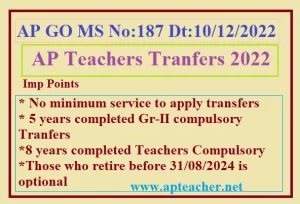 AP Go.187 AP Teachers Transfers 2022, Apply Online