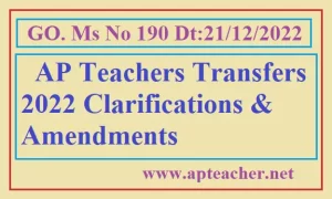 GO 190 AP Teachers Transfers 2022 Clarifications Amendments 