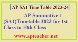 AP SA1 Time Table for 1st Class to 10th Class