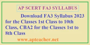 FA3 Syllabus for the Classes 1st to 10th Class