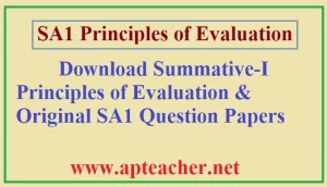 AP SA1 Principles of Evaluation & Question Papers PDF