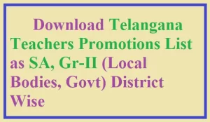 TS Teachers Vacancies SGT, SA, Gr-II HM for Transfers 2023