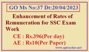 SSC/10th Class Enhancement of Spot Valuation Remuneration 2023