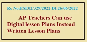 APSCERT Use Digital Lesson Plans Instead Written Lesson Plans