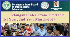 TS Inter BIE Time Table Schedule 1st Year, 2nd Year
