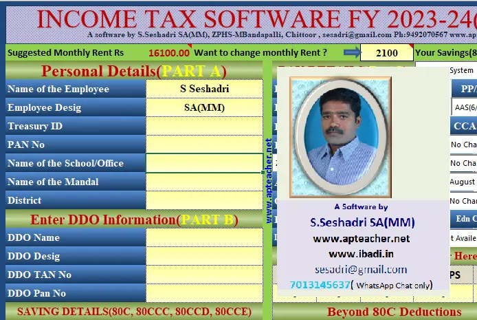 AP Income Tax Software FY:2023-24 Seshadri