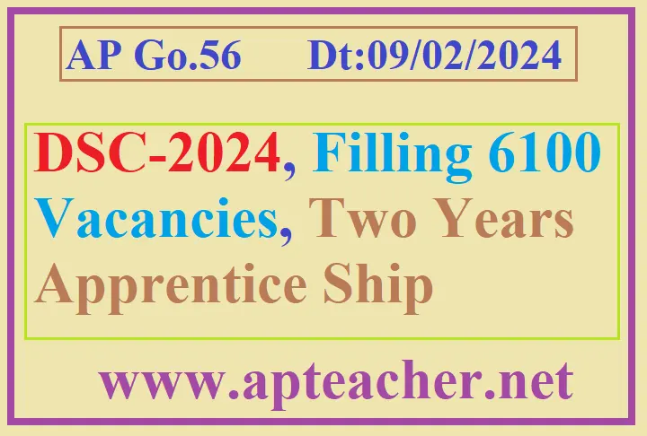 AP DSC-2024, Vacancies 6100, Two Year Apprentice Period
