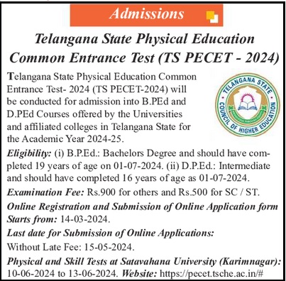 TS PECET 2024 Notification, Apply Online, Schedule