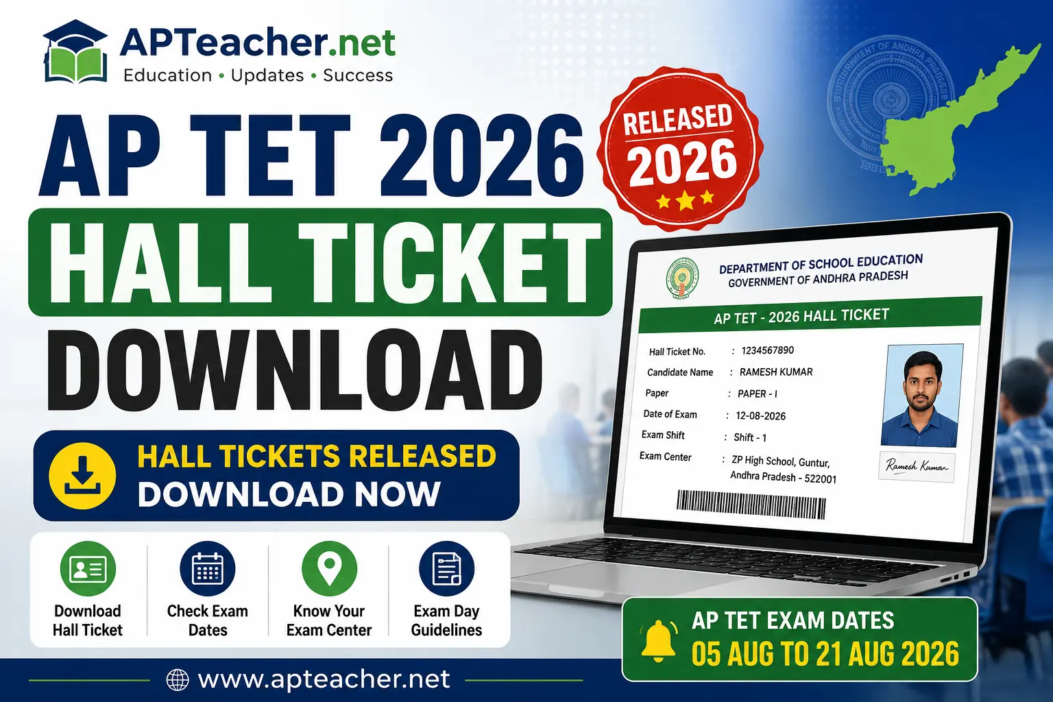 APTET-2026 Hall Tickets{OUT}, Step-by-Step Guide to Download aptet.apcfss.in