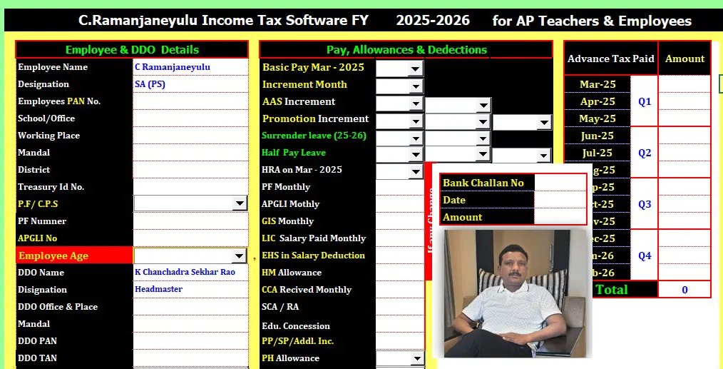 Ramanjineyulu Income Tax Software FY:2025-26