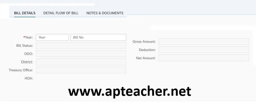 Links to know CFMS Employee Bill Status