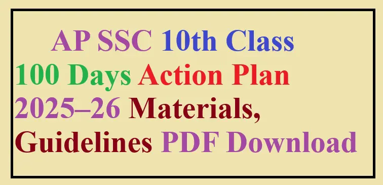 10th Class/SSC Important Material, 100 Days Action Plan