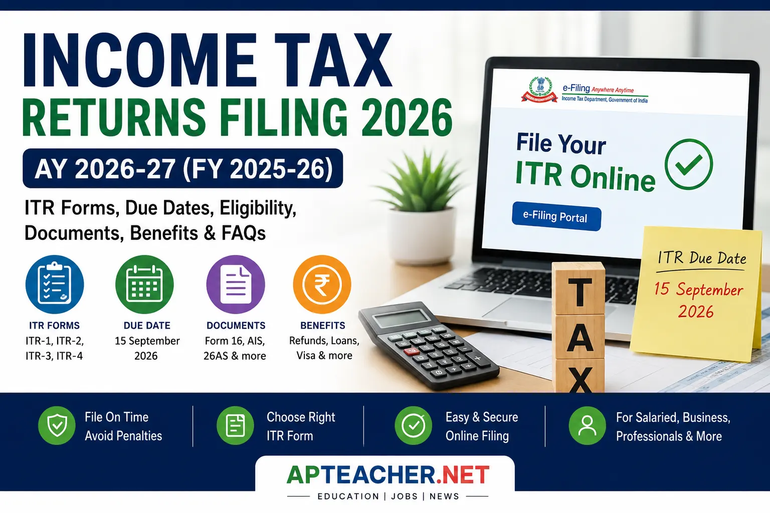 Income Tax Returns Filing 2026: Complete Guide to ITR Filing for AY 2026-27