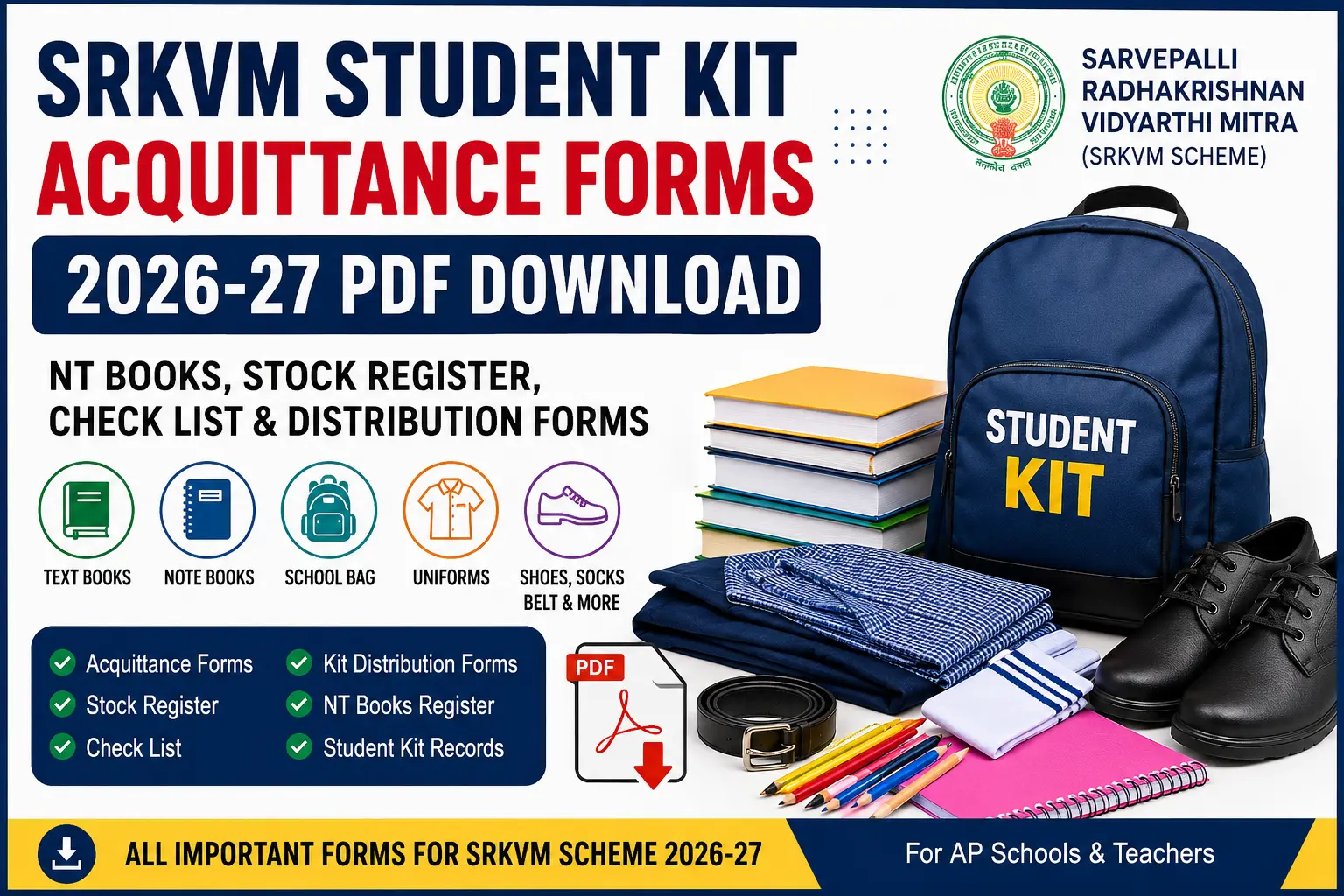 SRKVM Student Kit, NT Books Acquittance Forms