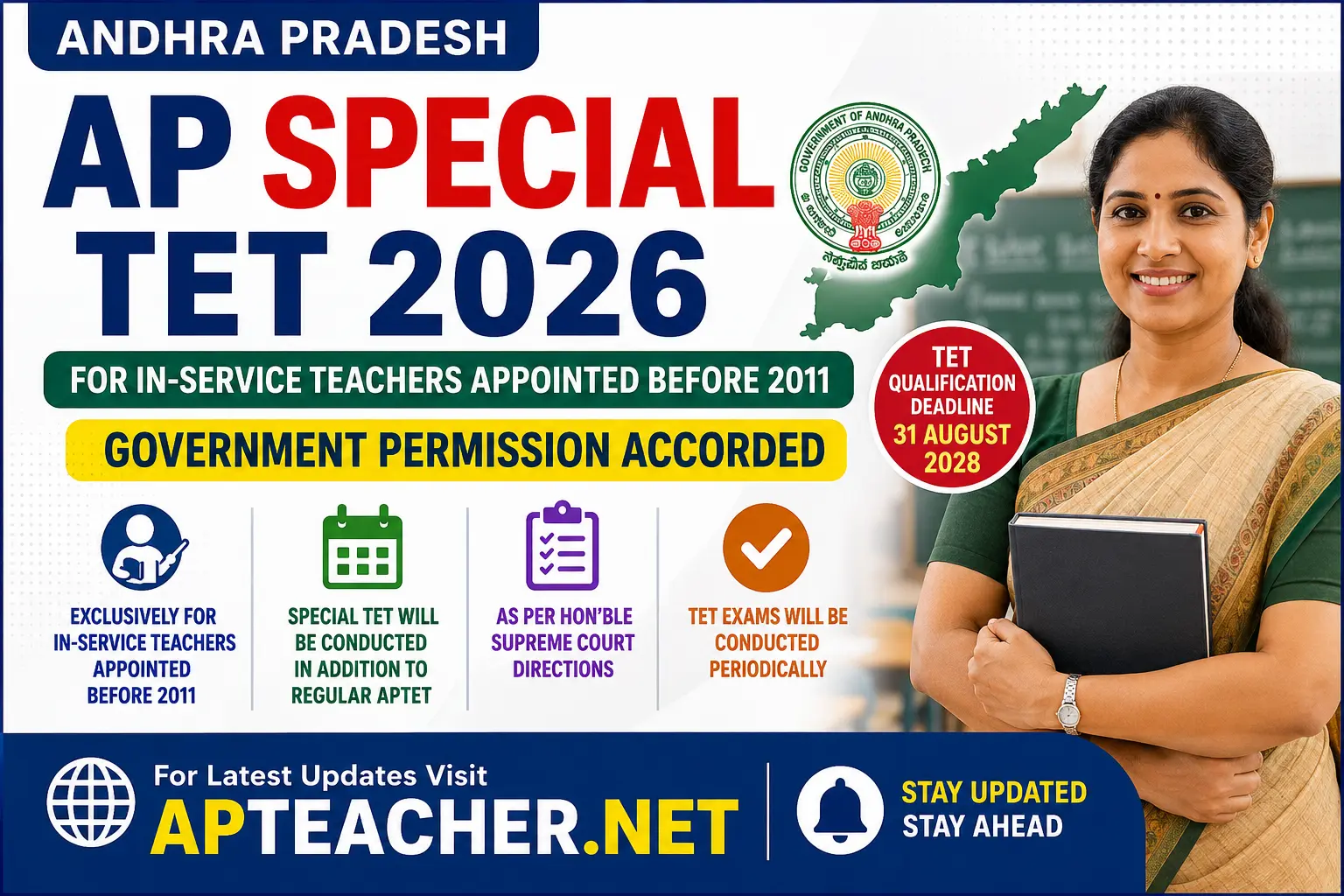 AP Special TET 2026 for In-Service Teachers Before 2011