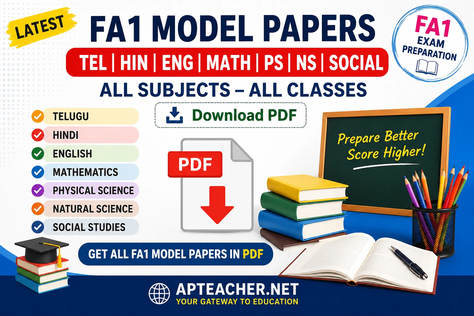 Download FA1 Model Papers Tel, Hin, Eng, Math, PS, NS, Social PDF