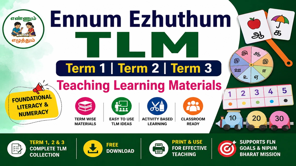 Download Ennum Ezhuthum TLM, Term 1, 2 & 3 Teaching Learning Materials