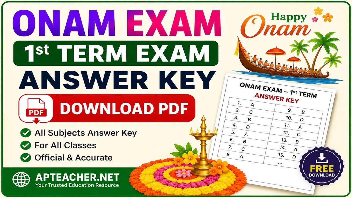 Onam Exam 1st Term Exam Answer Key Download PDF