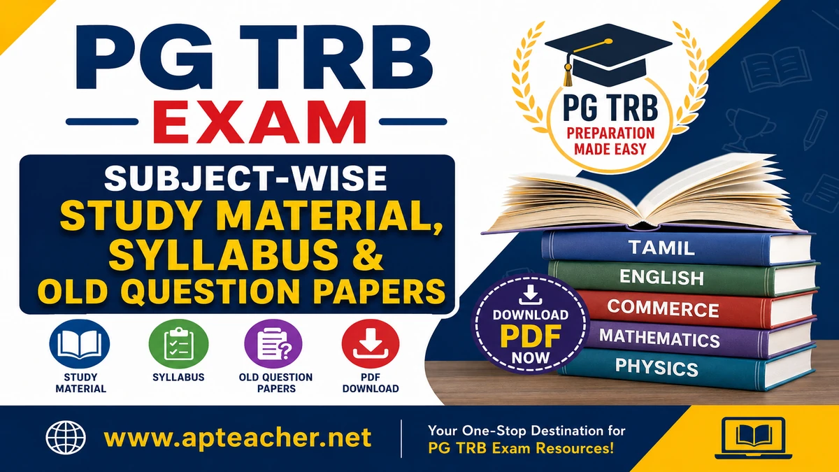 Download PG TRB Exam Subject Wise Study Material, Syllabus, Old Question Papers