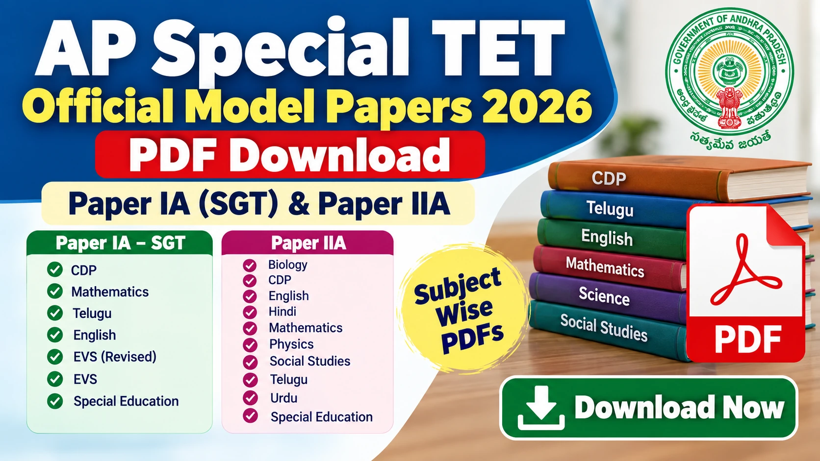 Official Paper IA SGT Subject-Wise PDF Question Bank Material